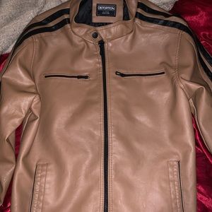 MEN’S FAUX LEATHER MOTORCYCLE JACKET